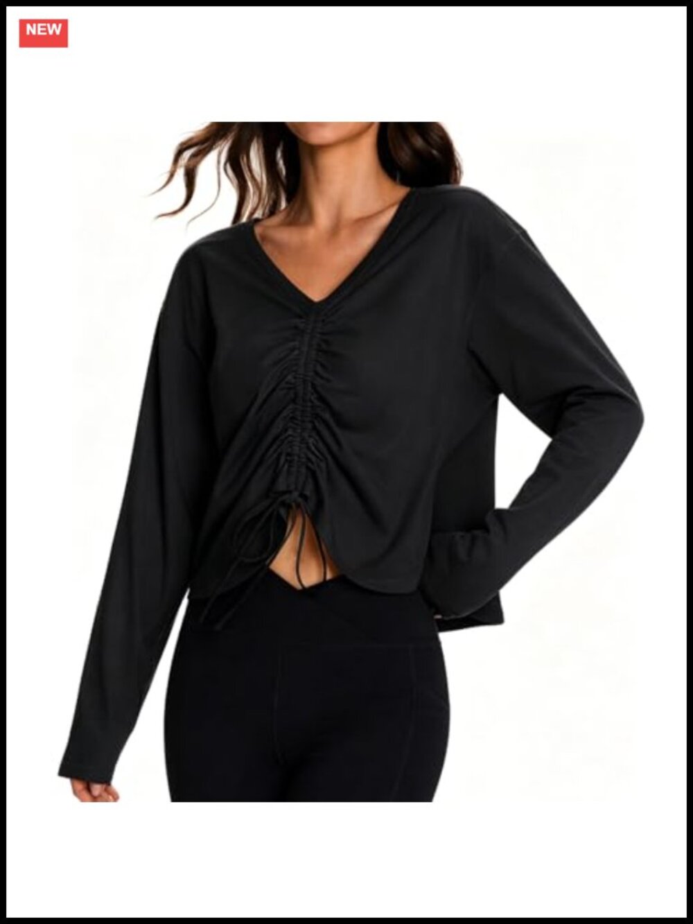 Reversible Long Sleeve Workout Top - Cotton Blend Yoga & Athletic Shirt